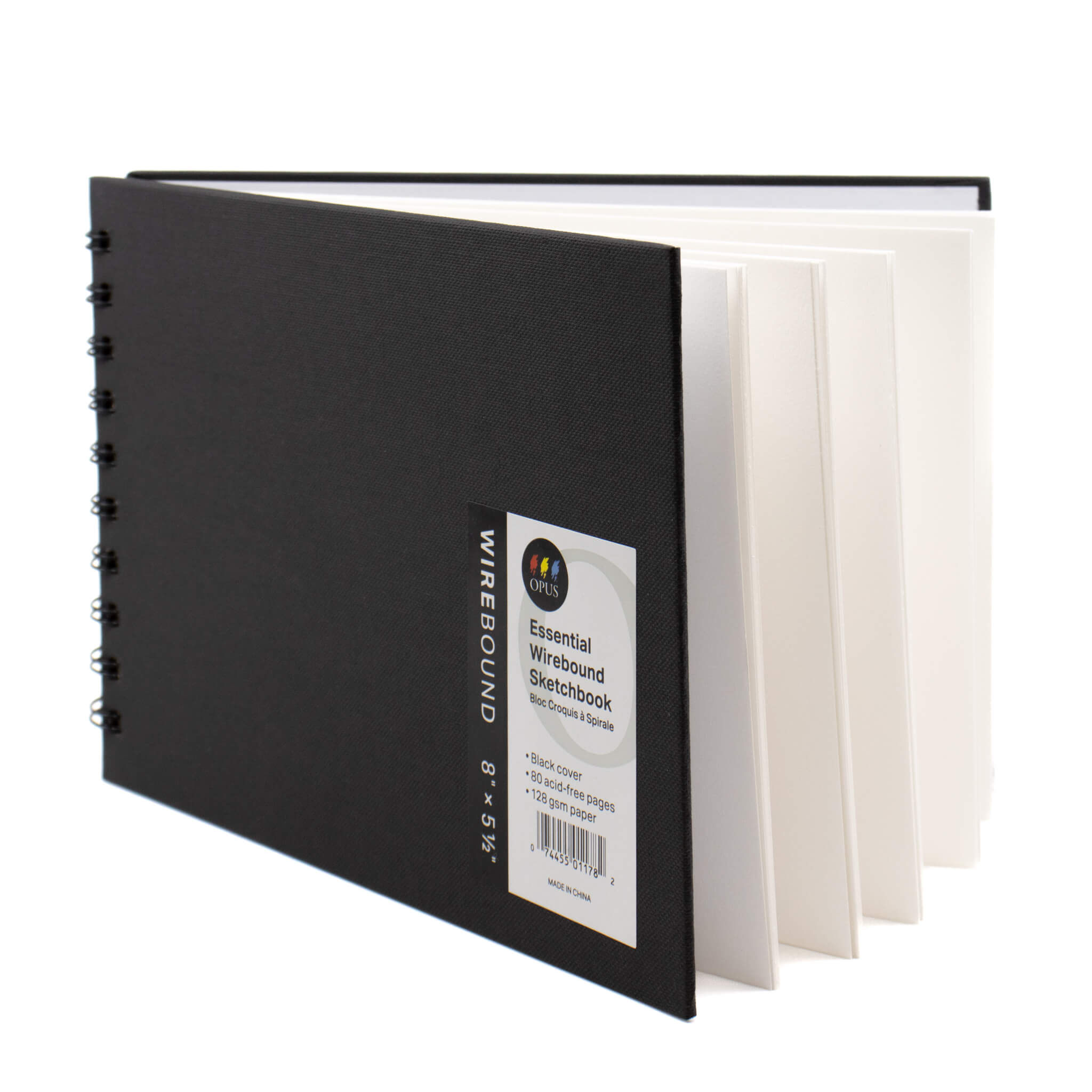 Opus Essential Wirebound Sketchbook Black - Landscape 8" x 5.5"