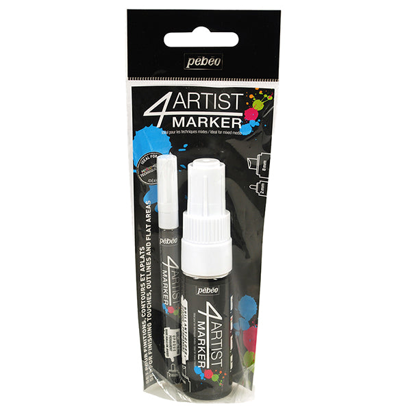 Pebeo 4Artist Duo Marker White Duo Set of 2