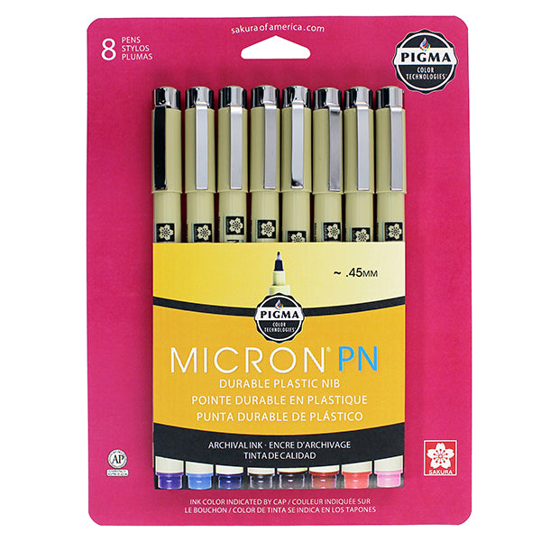 Sakura Pigma Micron Pen - Plastic Nib Color Set of 8