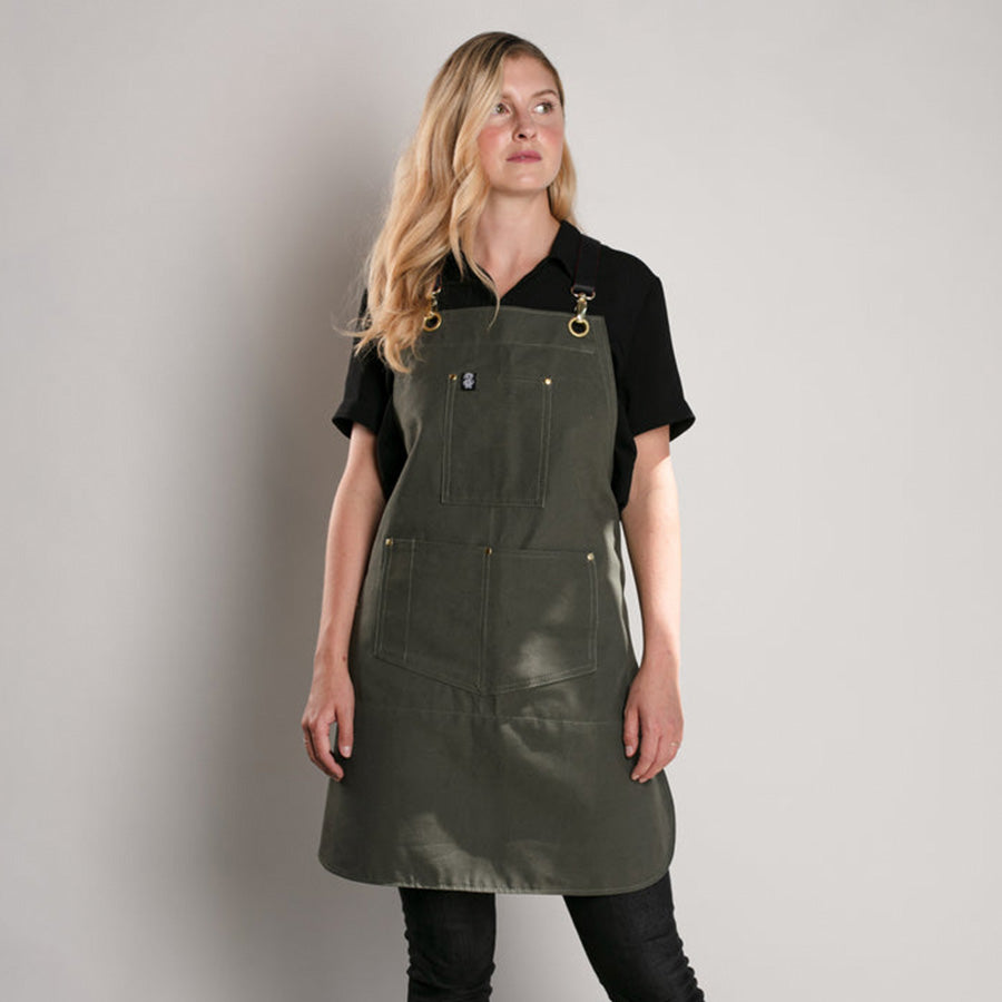 Search & Rescue Denim Co. Barista Apron Olive - Regular - Clearance