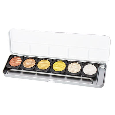 FineTec Pearlescent Watercolours Set of 6 Metals (Frog image)