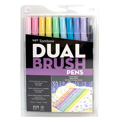 Tombow Dual Brush Pen Set of 10 - Pastel Palette