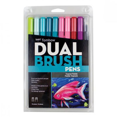 Tombow Dual Brush Pen Set of 10 - Tropical