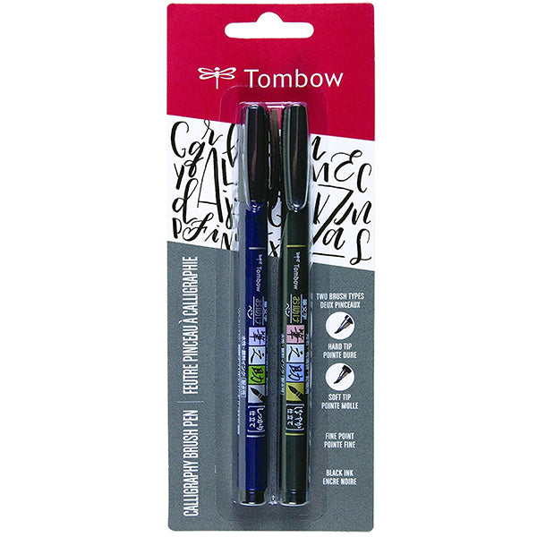 Tombow Fudenosuke Brush Pen Set of 2