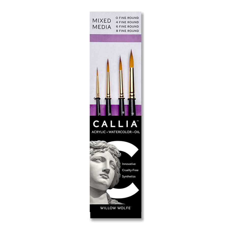 Willow Wolfe Callia Brush Set - Watercolour Super Fine Round Set of 4