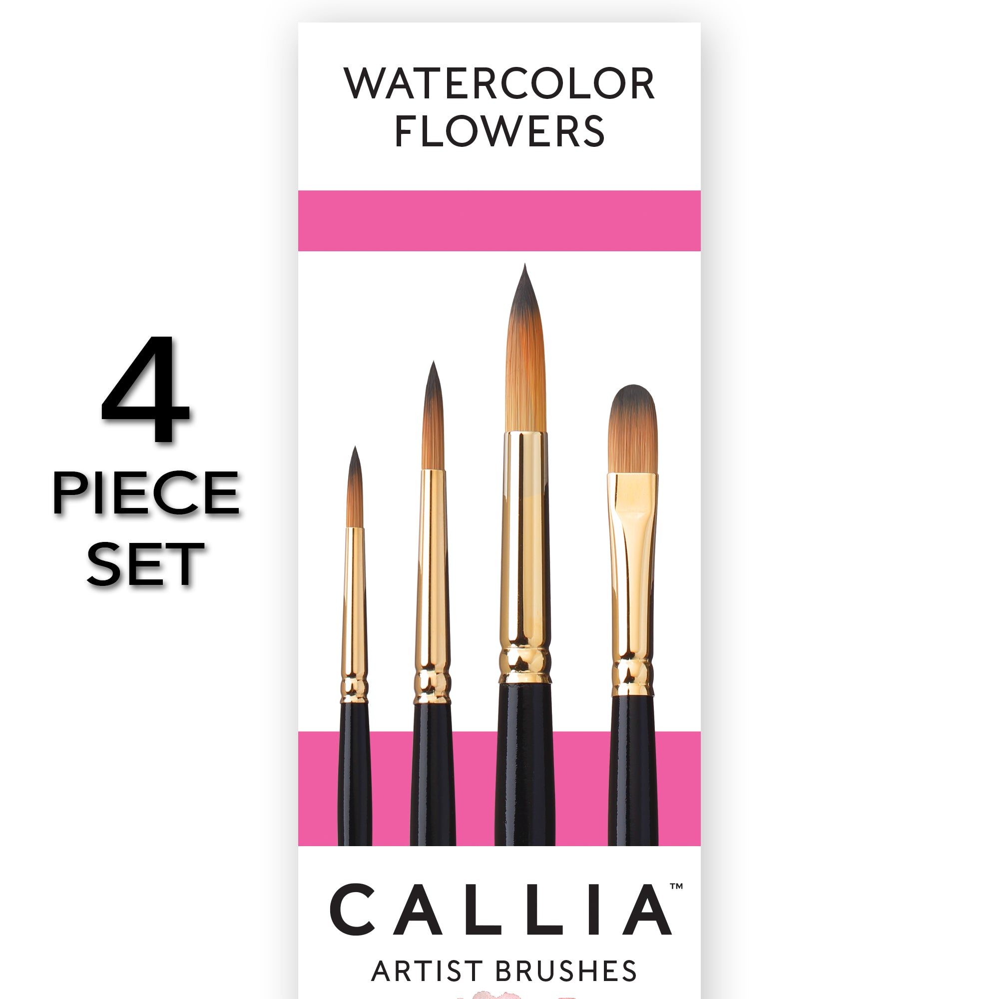 Willow Wolfe Callia Watercolour Flowers Set of 4