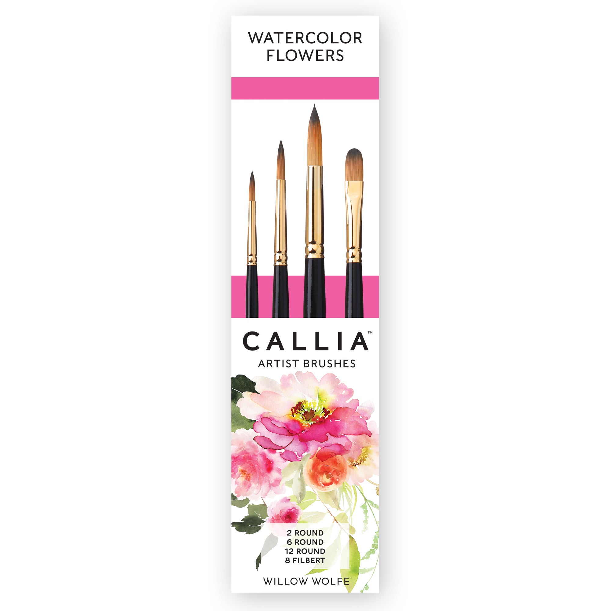 Willow Wolfe Callia Watercolour Flowers Set of 4