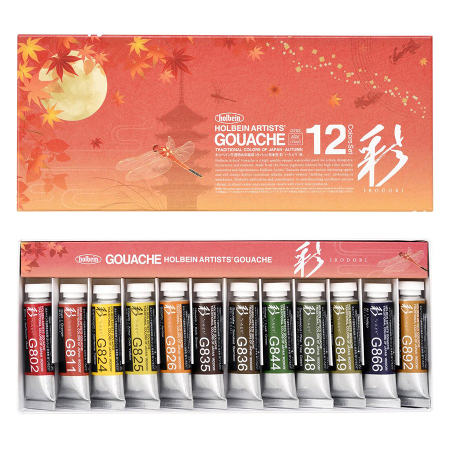 Holbein Artists' Gouache Irodori Series - Autumn Set of 12